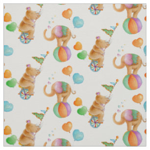Kunststof Nursery circus Animal waterverf Stof