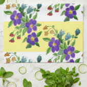 Kunststof Paarse bloemmotief Theedoek (Gevouwen)