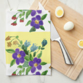 Kunststof Paarse bloemmotief Theedoek (Quarter Fold)