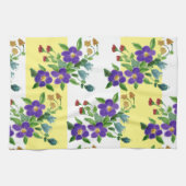 Kunststof Paarse bloemmotief Theedoek (Horizontaal)