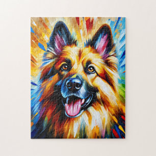 Kunststof print van Duitse Herder Gouden Hond Hond Legpuzzel