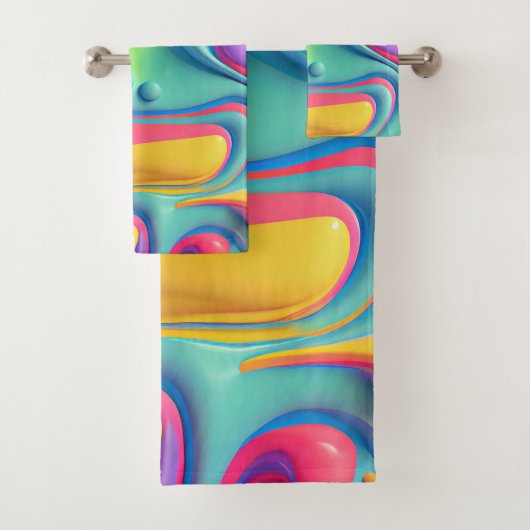 Kunststof regenboog vloeibare vormen bad handdoek (Insitu)