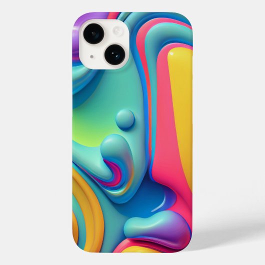 Kunststof regenboog vloeibare vormen Case-Mate iPhone case (Achterkant)