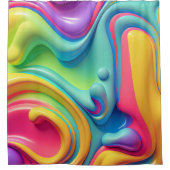 Kunststof regenboog vloeibare vormen douchegordijn (Voorkant)