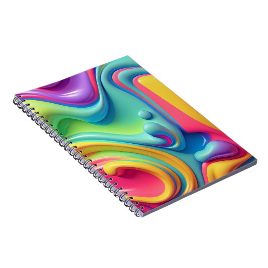 Kunststof regenboog vloeibare vormen notitieboek (Rechterzijde)