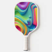Kunststof regenboog vloeibare vormen pickleball paddle (Achterkant)
