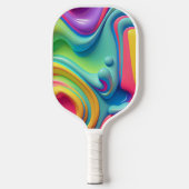 Kunststof regenboog vloeibare vormen pickleball paddle (Voorkant)