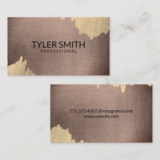 Kunststof tweetone metaal visitekaartje (Voorkant / Achterkant)