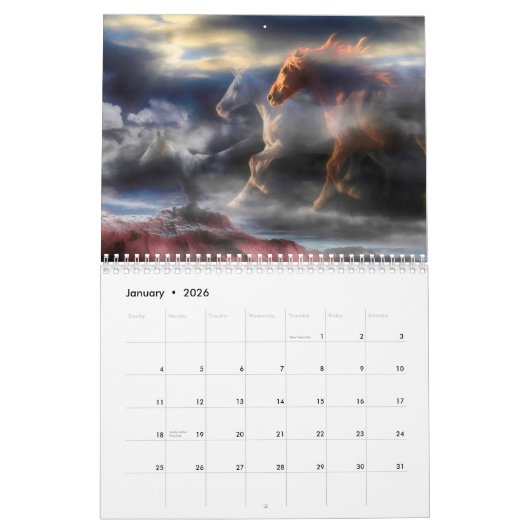 KUNSTSTOF VAN HORSES KALENDER (Jan 2026)