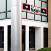 Kunststof vis, klimaatverandering spandoek (Buitenkant Gebouw)