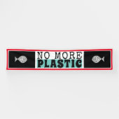 Kunststof vis, klimaatverandering spandoek (Horizontaal)