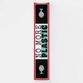 Kunststof vis, klimaatverandering spandoek (Verticaal)