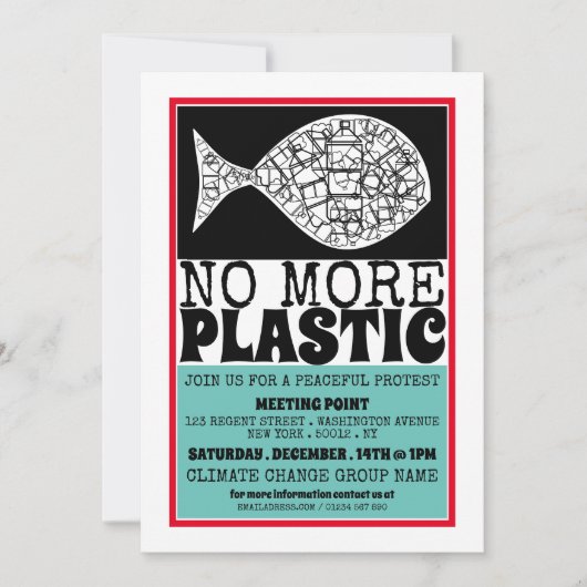 Kunststof vis, vergaderpunt klimaatverandering kaart (Voorkant)