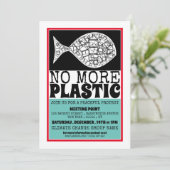 Kunststof vis, vergaderpunt klimaatverandering kaart (Staand voorkant)