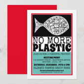 Kunststof vis, vergaderpunt klimaatverandering kaart (Voorkant / Achterkant)