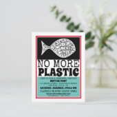 Kunststof vis, vergaderpunt klimaatverandering uit briefkaart (Staand voorkant)