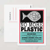 Kunststof vis, vergaderpunt klimaatverandering uit briefkaart (Voorkant / Achterkant)