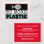 Kunststof vis, vergaderpunt klimaatverandering uit visitekaartje (Voorkant / Achterkant)