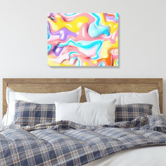 Kunststof vloeibare vormen canvas afdruk (Insitu (Slaapkamer))