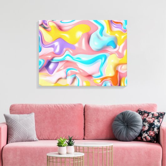 Kunststof vloeibare vormen canvas afdruk (Insitu (Woonkamer))