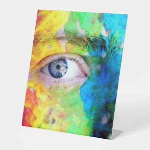 Kunststof voetafdruk 10"X12" Reclamebord Met Voetstuk