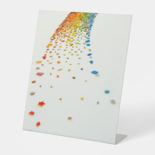 Kunststof voetafdruk 10"X12" Reclamebord Met Voetstuk (Voorkant)