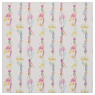 Kunststof waterverf, feathers en kralen stof