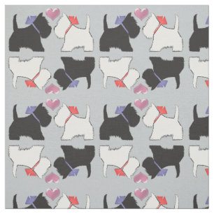 Kunststof zwart-wit en witte dogs stof