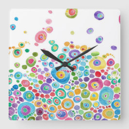 Kunststofklok in de binnencirkel vierkante klok