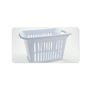 Kunststofwasmand Foto Etiket