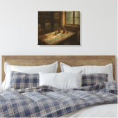 Kunststudio van een Watercolorist Canvas Afdruk (Insitu (Slaapkamer))