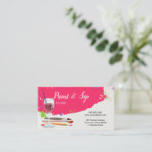 KunstStudio verf en Sip Wine Glass Visitekaartje (Staand voorkant)