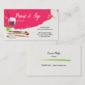 KunstStudio verf en Sip Wine Glass Visitekaartje (Voorkant / Achterkant)