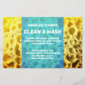 Kunststuk van spons, stijlvol, professioneel blauw flyer (Voorkant)