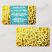 Kunststuk van spons, stijlvol, professioneel blauw visitekaartje (Voorkant / Achterkant)