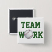 Kunstteam Baseball Vierkante Button 5,1 Cm (Voorkant /achterkant)