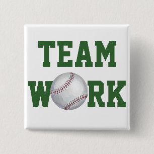 Kunstteam Baseball Vierkante Button 5,1 Cm