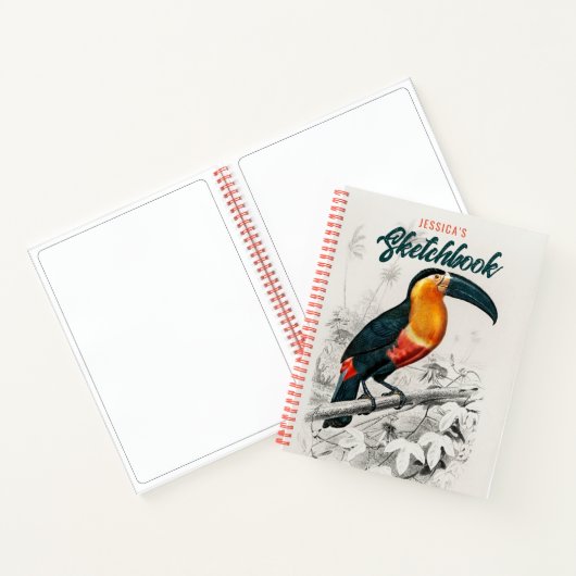 Kunsttekenaar Toucan Bird Sketchbook - Aangepaste  Notitieboek (Binnen)