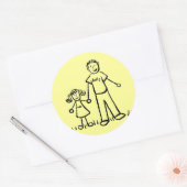 Kunsttekenaars voor vaders en dochtermaatschappije ronde sticker (Envelop)