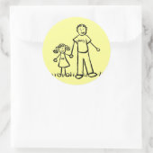 Kunsttekenaars voor vaders en dochtermaatschappije ronde sticker (Tas)