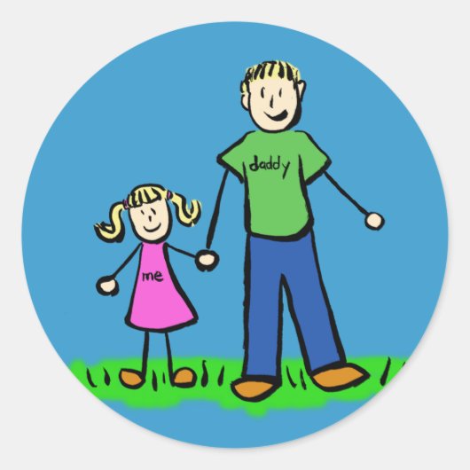 Kunsttekenaars voor vaders en dochtermaatschappije ronde sticker (Voorkant)