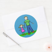 Kunsttekenaars voor vaders en dochtermaatschappije ronde sticker (Envelop)