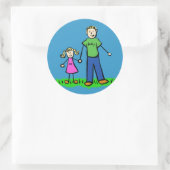 Kunsttekenaars voor vaders en dochtermaatschappije ronde sticker (Tas)