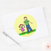 Kunsttekenaars voor vaders en dochtermaatschappije ronde sticker (Envelop)