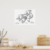 Kunsttekenafdrukken van 1882 vliegende machine poster (Keuken)