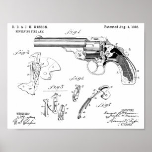 Kunsttekenafdrukken van 1885-Wesson Pistool Poster