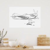 Kunsttekenafdrukken van 1946 WW2-vliegtuig Poster (Keuken)