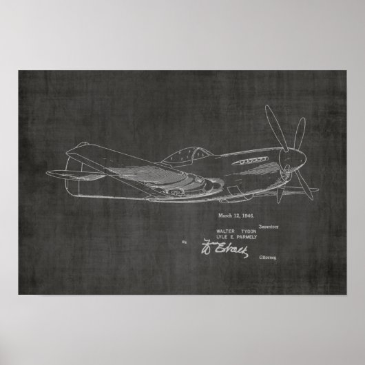 Kunsttekenafdrukken van 1946 WW2-vliegtuig Poster (Voorkant)