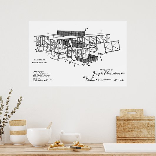 Kunsttekenafdrukken van het vliegtuig van het vlie poster (Keuken)