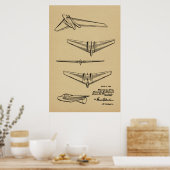 Kunsttekenafdrukken van vliegende vleugelvliegtuig poster (Keuken)